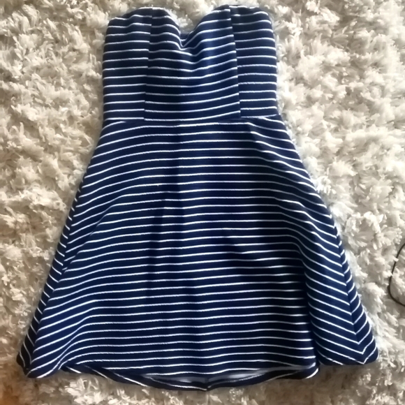 Navy White stripe Nautical dress - Picture 1 of 2